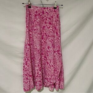 Japna Women’s Pink Floral Wrap Maxi Skirt Size XS